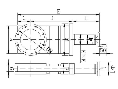 Шиберный затвор высоковакуумный. Ручной Фланец CF250 нержавеющая сталь.